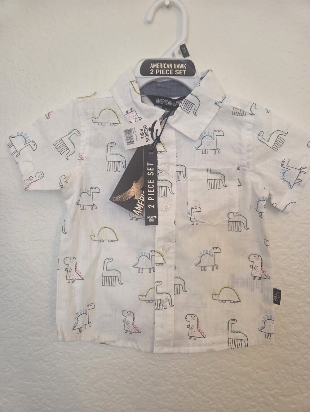 American Hawk Dino Print Short Sleeve Shirt Toddler 18 Months